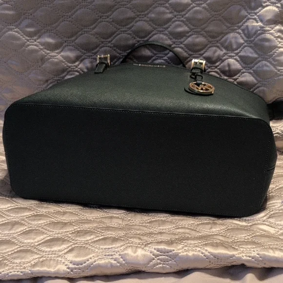 Michael Kors Large Race Car Green Tote Bag with Gold Accents - Picture 3 of 4